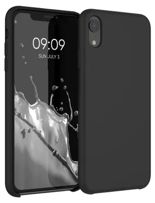 Produktbild von kwmobile Handyhülle für Apple iPhone XR Hülle - Case Silikon - Kabelloses Laden - Schutzhülle Cover in Schwarz