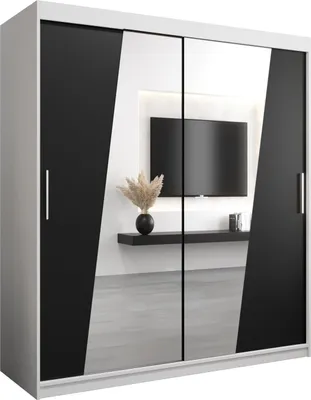 Produktbild von Kleiderschrank, Schiebetürenschrank Schlafzimmer, Schrank mit Spiegel RHOMB 180 cm