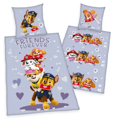 Produktbild von Paw Patrol Bettwäsche für Kinder 2tlg. Set Chase, Marshall und Skye 135 x 200 + 80 x 80 cm