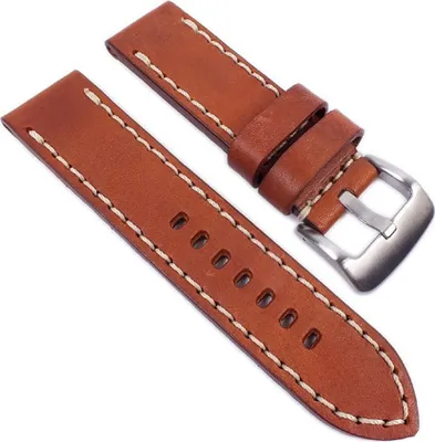 Produktbild von Aeronautica Vintage Uhrenarmband Fliegerband Optik Leder braun 24mm