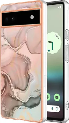 Produktbild von Google Pixel 6A Hülle, Muster TPU Silikon Stoßdämpfer Bumper Schutzhülle für Google Pixel 6A Crème