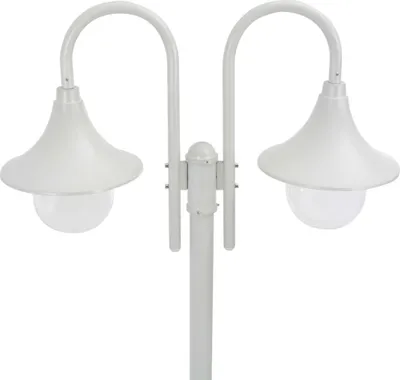 Obrázek produktu pro vidaXL Zahradní sloupek E27 220 cm Hliníková svítilna se 2 svítilnami Bílá