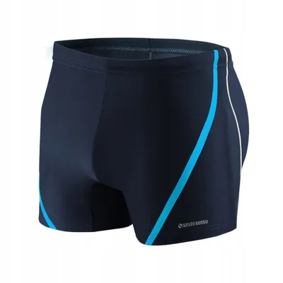 Immagine prodotto di Boxer da bagno da uomo Sesto Senso - aderenti ed elasticizzati | comfort per spiaggia e piscina | righe a contrasto | tre colori | taglie S-XXL