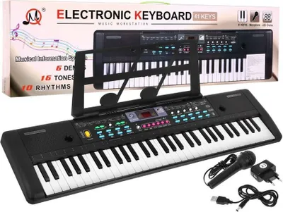Obrázok produktu pre Klávesy pre deti 5+ Hudobný stojan Mikrofón + farebné tlačidlá - model č. 605
