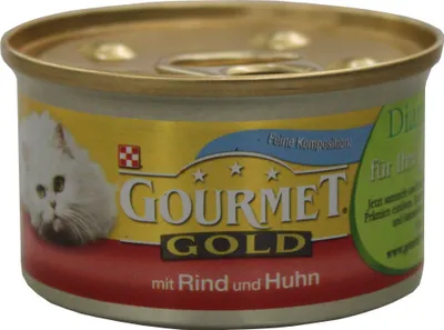 Produktbild von GOURMET Gold Feine Komposition mit Rind und Huhn, Adult, jede Rasse, Rind, Huhn, 85 g