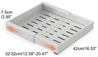 Image de Armoire de cuisine - Étagère à épices coulissante - Organisateur de tiroir télescopique sans perçage - Structure en acier à une couche - 1 pièce - Blanc