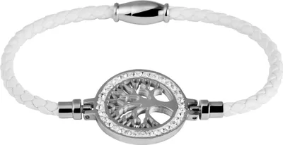 Produktbild von Akzent Armband aus Kunstleder, geflochten mit Edelstahlelement Lebensbaum