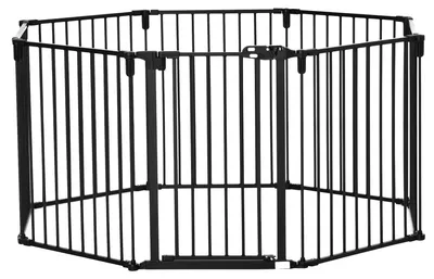 Immagine prodotto di Recinto per Cani Gatti Pieghevole 482,5x2x76 cm 8 Sezioni in Acciaio Nero