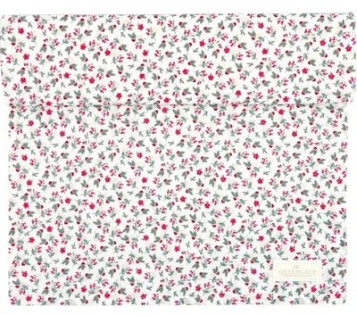 Produktbild von Greengate Tischläufer GALE Weiß mit Blumen Baumwolle 45x140 Tischdecke