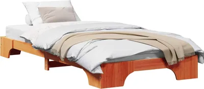 Zdjęcie produktu dla Woskowany Brązowy Stelaż Łóżka 75X190 Cm Z Litego Drewna Sosnowego Lumarko!