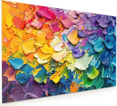 Produktbild von Küchenrückwand Spritzschutz Glas mit Motiv Farbenfrohe Pinselstriche 40 x 40 cm