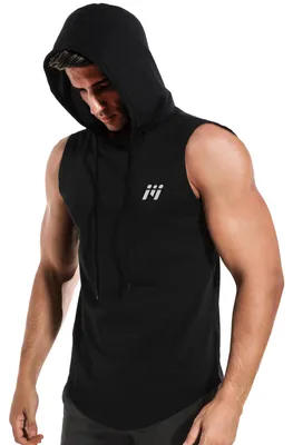 Produktbild von MEETWEE Herren Tank Top, Sportshirt mit Kapuze Ärmelloses Muskelshirts Fitness S
