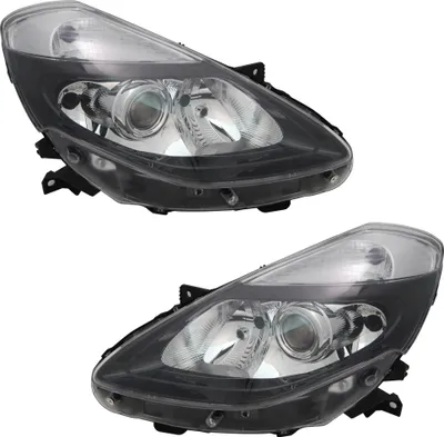 Produktbild von TYC Scheinwerfer Set für Renault Clio 3 III BR CR H1 H7 H7 5/2009- Schwarz LWR