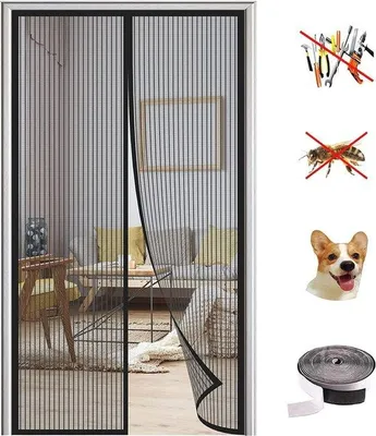 Obrázok produktu pre Automatická posuvná clona na balkón a terasu – magnetické zapínanie, sieťka proti hmyzu, automatické zatváranie – 70 x 200 cm, čierna