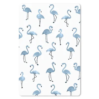 Produktbild von MuchoWow® Mauspad Mousepad Blau - Flamingo - Muster 18x27 cm - Mousepads - Maus Mat - Pad - Mausunterlage