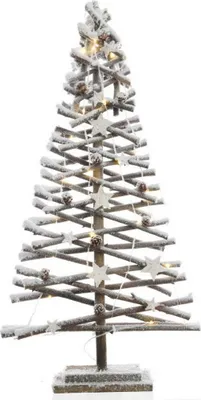 Productafbeelding van Micro LED boom sneeuw op batterij 12x40x80 cm 30L warm wit Kerst Lumineo