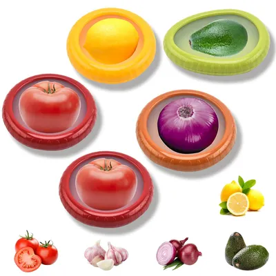 5er-Set Silikon-Aufbewahrungsboxen für Obst und Gemüse