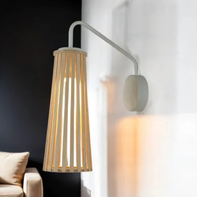Produktbild von Wandlampe Grün Weiß GU10 Holz Metall Skandinavisch Wandleuchte Leselampe
