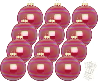 Produktbild von Weihnachtskugeln Dazzling Flamingo 12 Stk 8cm + Haken