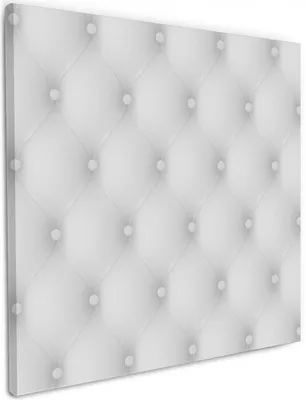 Produktbild von Wallario Premium Leinwandbild Weiße Ledertür in Größe 50 x 50 cm