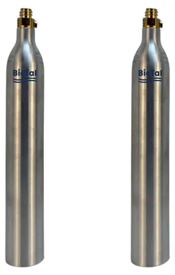 Produktbild von BieTal® 2x CO2 Zylinder 425g Nachfüllbare Kohlensäureflasche Wassersprudler TR21x4
