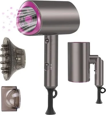 Produktbild von Haartrockner, 1800W, 2 Zubehör, 2 Hitze- Einstellungen, Kaltlufttaste, Ionenfunktion, Faltbarer Geeignet