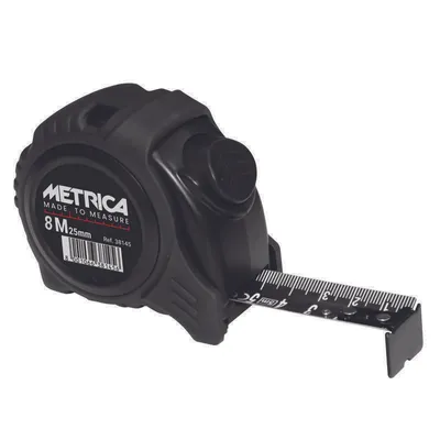 Immagine prodotto di Nastro di misura autobloccante nero - 8 m x 25 mm - METRICA - 38148D