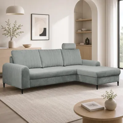 Produktbild von Ecksofa "MONACO" mit Schlaffunktion und Bettkasten L Form Couch