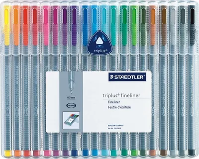 Produktbild von Staedtler 334 SB20, Schwarz, Blau, Braun, Grün, Grau, Orange, Violett, Rot, Türkis, Violett, Gelb