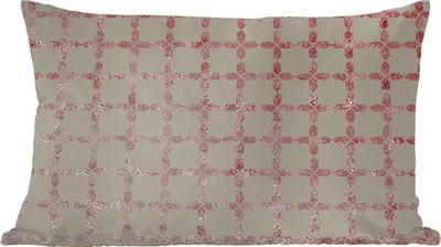Produktbild von MuchoWow® Zierkissen Sofakissen Wohnzimmer Dekokissen 50x30 cm Muster - Rosa - Grau - Luxus - Wohnzimmerdekoration - Polster mit Photo