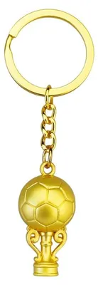 Produktbild von Fußball-Schlüsselanhänger – Souvenir für Fußballfans, Design mit goldener Trophäe