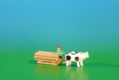 Zdjęcie produktu dla Miniatury Sanki z woźnicą, naturalne, szer. x wys. 9 x 3,5 cm, NOWE