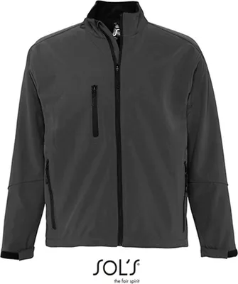 Image de SOLs 46600 | Veste Softshell Relax pour homme - Couleur : Gris anthracite (Solid) - Taille : XXL