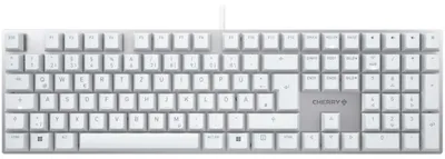 Obrázek produktu pro CHERRY KC 200 MX, Plná velikost (100 %), Kabel, USB, Mechanický spínač, QWERTZ, Stříbrná, Bílá
