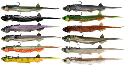 Produktbild von Quantum Pelagic Shad Set Pin 21cm 60g - montierter Gummifisch, Farbe:RF Hot Olive