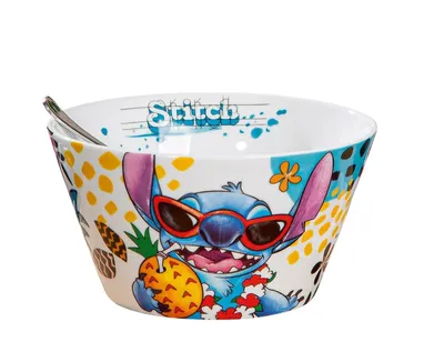 Produktbild von Gilde Disney Porzellan Schüssel "Stitch" weiss , Müslischale
