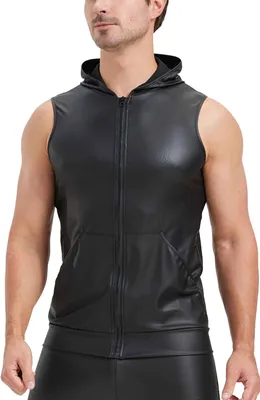 Immagine prodotto di Solidchoice - Canotta in lattice da uomo, con spalline, ideale per club e abbigliamento fetish
