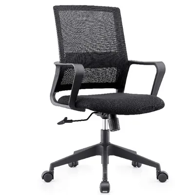 Image de Casa Dolce chaise de bureau ORE, 57x57x95-105 cm, similicuir, réglable en hauteur, noir, avec accoudoirs