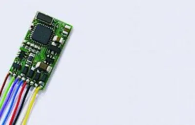 Produktbild von Kres DCC-Funktionsdecoder mit 8 Anschlusskabeln