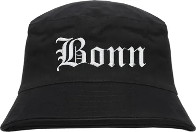 Produktbild von Bonn Fischerhut - Altdeutsch - bestickt -  Bucket Hat Anglerhut Hut Anglerhut Hut Schwarz S/M