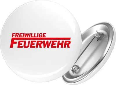 Produktbild von Huuraa Button Freiwillige Feuerwehr 59mm rund mit Sicherheitsnadel Ansteckbutton Geschenkidee