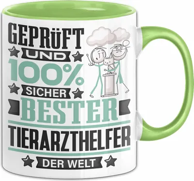 Produktbild von Tierarzthelfer Geschenk Lustiger Spruch für Tierarzthelfer Geschenkidee Bester Tierarzthelfer Der Welt (Grün)
