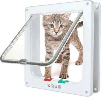Produktbild von Famanu Haustierklappe mit 4-Wege-Magnetverschluss - Ideal für Katzen und Hunde