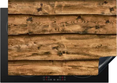 Produktbild von KitchenYeah© Herdabdeckplatte Regale - Rustikal - Holz , 75x52cm, Küche Deko, Glaskeramikkochfeld Herdabdeckung, Abdeckplatte fùr Kochfeld