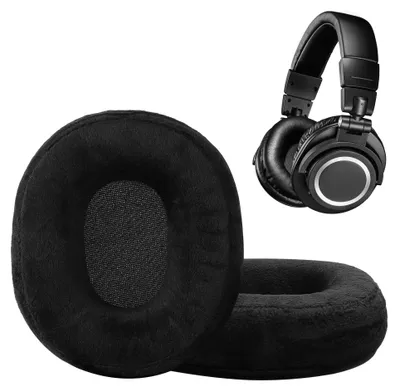 Produktbild von kwmobile 2x Velours Ohr Polster für AudioTechnica ATH M20x BT Ohrpolster - Ersatz Ohrpolster - Kopfhörer Ersatzteile - Kopfhörer Ersatzpolster für