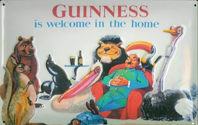 Produktbild von Blechschild Guinness bier is welcome in the home Tiere Wohnzimmer Schild Werbeschild