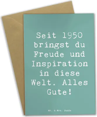 Produktbild von Mr. & Mrs. Panda jubiläumskarte Spruch 1950 Geburtstag - Meeresbrise - Geschenk, osterkarte, Alter, Happy Birthday, seit, osterkarten, weihnachtskarten, Lebensreise