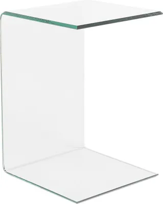 Produktbild von BELIANI Beistelltisch Transparent 40 x 61 cm Sicherheitsglas Leicht Transportierbar Multifunktional Rechteckig Minimalistisch Skandinavisch Stil