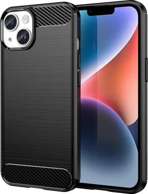 Produktbild von Flexibles Gel-Case für iPhone 14 Plus, Carbon Case, schwarz