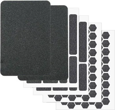 Image de Lot d'autocollants antidérapants - Plaques antidérapantes - Amélioration de l'adhérence de l'équipement - Découpe précise - Lot de 6 - Noir